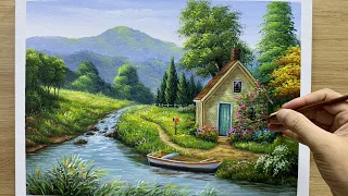 Daily Art #029 / Acrylic / Beautiful Landscape Painting