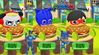 Tag with Ryan PJ Masks Catboy vs Combo Panda vs Red Titan Cheeseburger Car Driving - All Characters