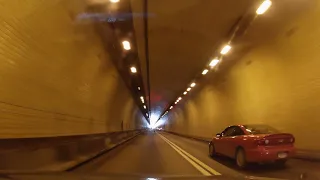 Driving through the Wheeling Tunnel in West Virginia