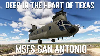 MSFS San Antonio Guided Tour in the Miltech Simulations CH47D Chinook