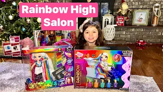 Rainbow High Salon Playset with  Washable Hair Color  and Amaya Raine Doll Set #rainbowhigh