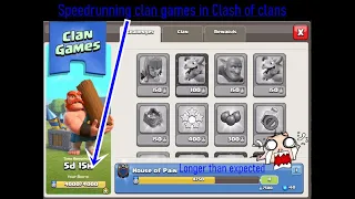 Clash of clans (Clan games) speed run | Blue Boss G