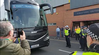 Ipswich Town team coach minus players leaves Carrow Road 06/04/24