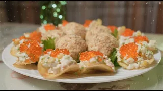 Простая кухня | Новогодние канапе  сыром и виноградом | Новогодняя закуска на чипсах