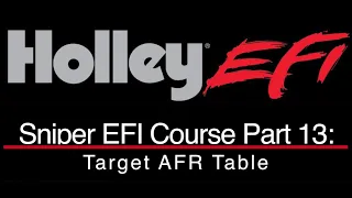 Holley Sniper EFI Training Part 13: Target AFR Table | Evans Performance Academy
