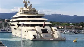World's Largest Yacht 'Dilbar' Majestic Docking in Antibes | 18-min Crew Choreography