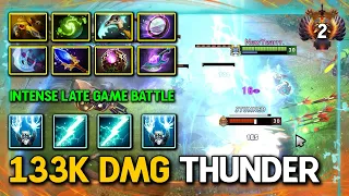 WTF 133K DMG THUNDER MID Zeus Max 8Slotted Item Build Truly Intense Late Game Teamfights DotA 2