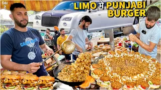 Limousine wale Bhai Saab के Triplex Macroni Burger | Street Food India