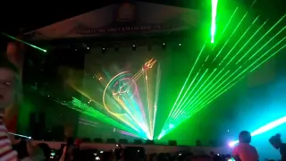Лазерное шоу на площади Куйбышева в Самаре в День России 2016