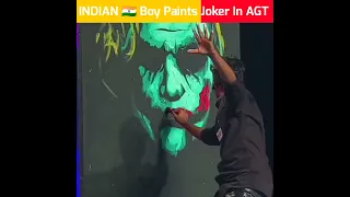 INDIAN 🇮🇳 Boy Paints Joker In AGT(AMERICA'S GOT TALENT) #americasgottalent #Shorts