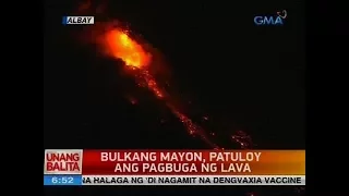 Bulkang Mayon, patuloy ang pagbuga ng lava