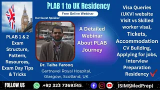 PLAB Detailed Webinar | PLAB 1 & PLAB 2 | Job Search to UK Residency