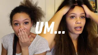 Straightening my hair for the first time in 4 years (stressful) | Straightening Natural Hair 2020