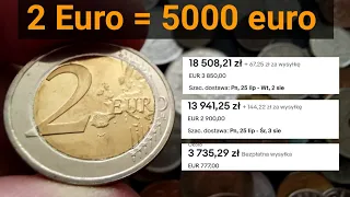Szok 2euro warte 5000 euro? Niesamowite ceny monet euro? Ceny Lipiec 2022 Inwestycja Inflacja