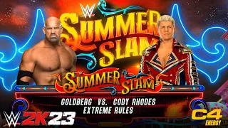 WWE 2K23 - FULL MATCH - Goldberg vs. Cody Rhodes - Extreme Rules Match: Summer Slam