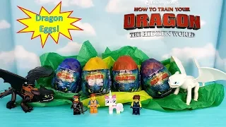 How To Train Your Dragon 3 Hidden World Surprise Dragon Eggs with Light Fury & LEGO Movie 2