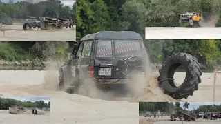 4x4 off road Komoča Challenge 2022 ťahanie pneumatiky Nissan Patrol Mitsubishi Pajero Jeep Lada Niva