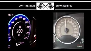 VW T-Roc R A1 VS. BMW 320d F30 - Acceleration 0-100km/h