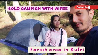 Solo camping with wifee in dark night in kufri shimla. #reels #shorts #camping #jungle#himachal