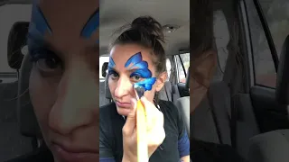 Face paint butterfly one-stroke design