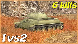 #WoTBlitz 1v2 / A-32 / 6 frags / 2.4k dmg