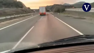 Graban el accidente de un camión en directo