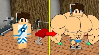 FIQUEI 24 HORAS NA ACADEMIA E VIREI MUSCULOSO NO MINECRAFT!!