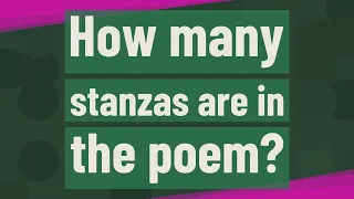 How many stanzas are in the poem?