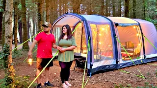 OVERNIGHT CAMPING WITH OUR NEW INFLATABLE TENT CAMPING