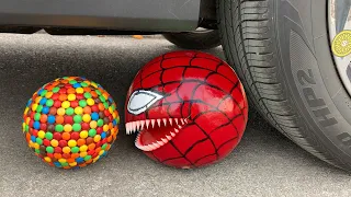 Experiment Car vs Pacman Watermelon Soccer Balls | Crushing Crunchy & Soft Things by Car | Test S