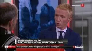 TV2 Nyhetskanalen angående økning i narkotikapågripelser
