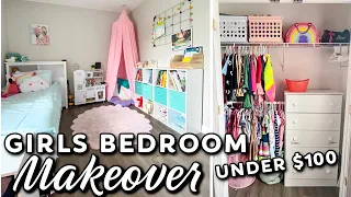 DIY Girls Room Makeover on a Budget | Bedroom Decorating Ideas | Kids Closet Organization