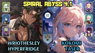 C0 Wriothesley Hyperfridge & C0 Kokomi Taser | 4.1 Spiral Abyss Floor 12 | Genshin Impact