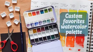 Creating a custom favourites watercolor palette for my friend's birthday ☺