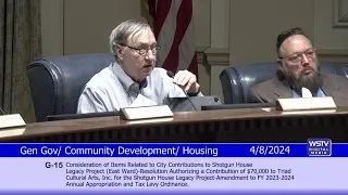 Community Development/Housing/General Government Committee Meeting April 8, 2024