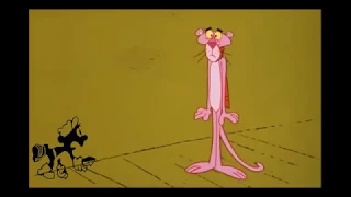 The hand is pinker than the eye, but the pink panther doesn't face a bunny...