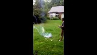 Bottle rocket backfire