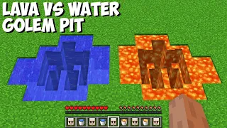 LAVA GOLEM PIT vs WATER GOLEM PIT in Minecraft ! NEW SECRET GOLEM TUNNEL !