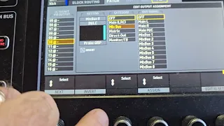 routing a p16 to a mix bus or a direct channel.  push button to select.