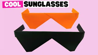 How to make origami SUNGLASSES, paper sunglasses NO GLUE