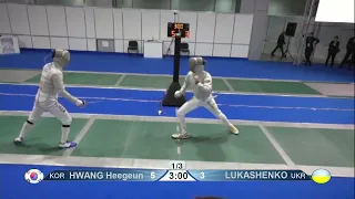 2023 Day01 T16 05 M S Individual Junior Plovdiv BUL CHM GREEN LUKASHENKO UKR vs HWANG KOR