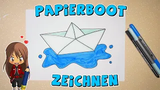 Papierboot einfach malen für Kinder | ab 5 Jahren | Malen mit Evi | deutsch