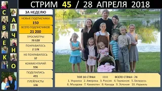 Семья Савченко. Стрим 45 (28 апреля 2018) Ответы на вопросы друзей и подписчиков.