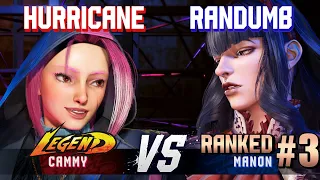 SF6 ▰ HURRICANE (Cammy) vs RANDUMB (#3 Ranked Manon) ▰ High Level Gameplay