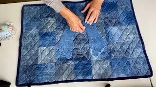 You can make this DENIM RUG  from OLD JEANS | Best upcycling ideas DIY