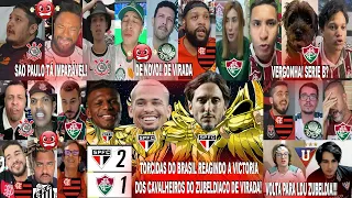 TORCIDAS DO BRASIL ANTES E DEPOIS DA VIRADA SÃO PAULO 2X1 FLUMINENSE COM ZUBELDÍA ALEGRÍA INVICTO