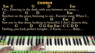 Perfect (Ed Sheeran) Piano Cover Lesson in G with Chords/Lyrics #perfect #pianolessons