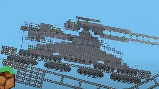 Giant truck carrying the Schwerer Gustav over a "strong" bridge - Bad Piggies