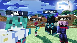 The WARDEN Vs ANIME Characters in Minecraft! | Ft. Yoriichi, Muzan, Gojo, Sukuna, & more