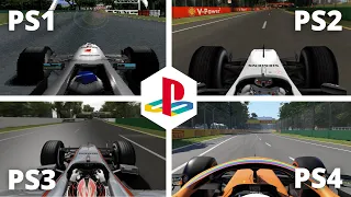 PS1 Vs PS2 Vs PS3 Vs PS4 | F1 Gaming Comparison | McLaren | Albert Park